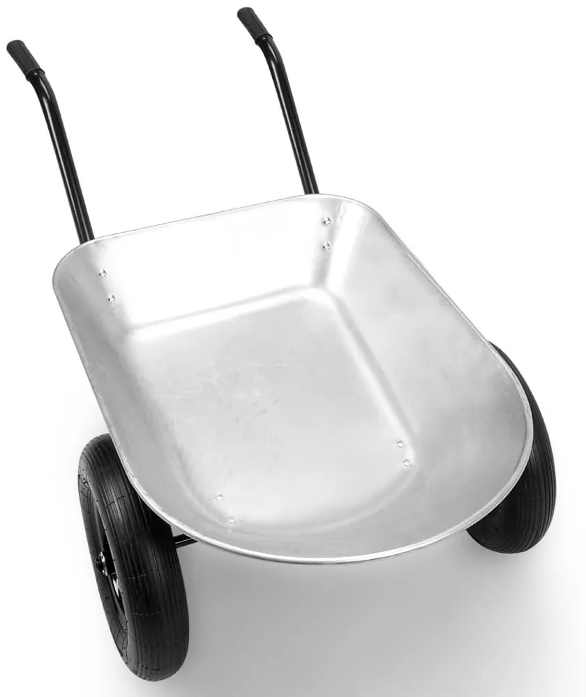 DAMO horganyzott talicska, max. kapacitás 100l/150kg, 2 gumiabroncs, ezüst/fekete