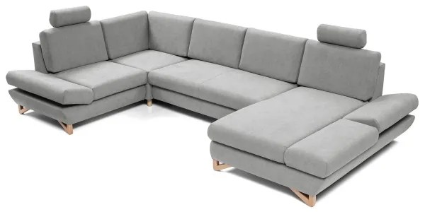 AVESTA kárpitozott U-alakú sarok ülőgarnitúra, ággyá nyitható, tárolóval, szürke