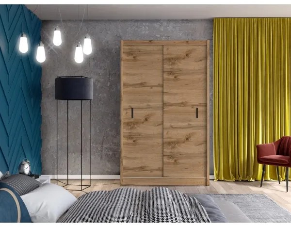 SAPHIRA tolóajtós szekrény 150x215 cm, wotan tölgy