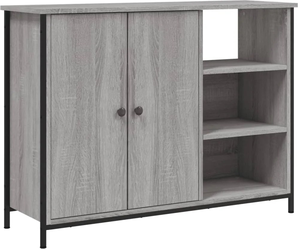 vidaXL szürke sonoma színű szerelt fa tálalószekrény 100 x 33 x 75 cm