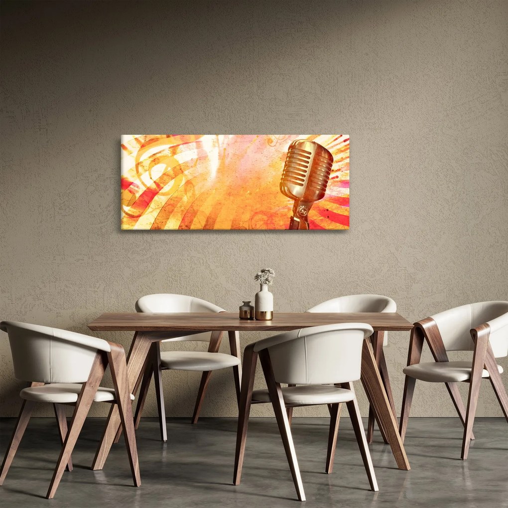 Kép - Retro mikrofon (120x50 cm)