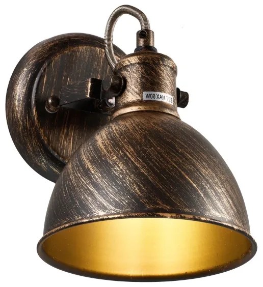 Brilagi - Fali spotlámpa TECHNO 1xE27/60W/230V bronz/patinás