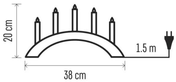 Karácsonyi gyertyatartó 5xE10/15W/230V szürke
