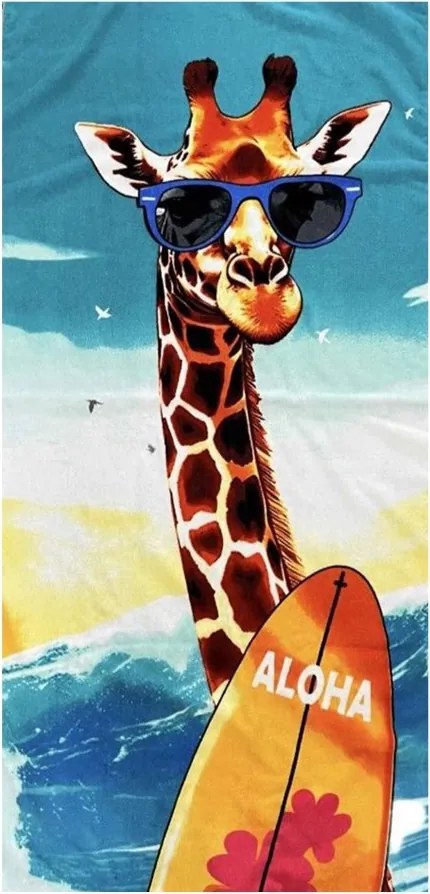 Gyorsan száradó strandtörölköző 72x146cm Zsiráf