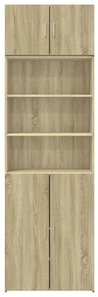 sonoma tölgy színű szerelt fa tárolószekrény 70 x 42,5 x 225 cm