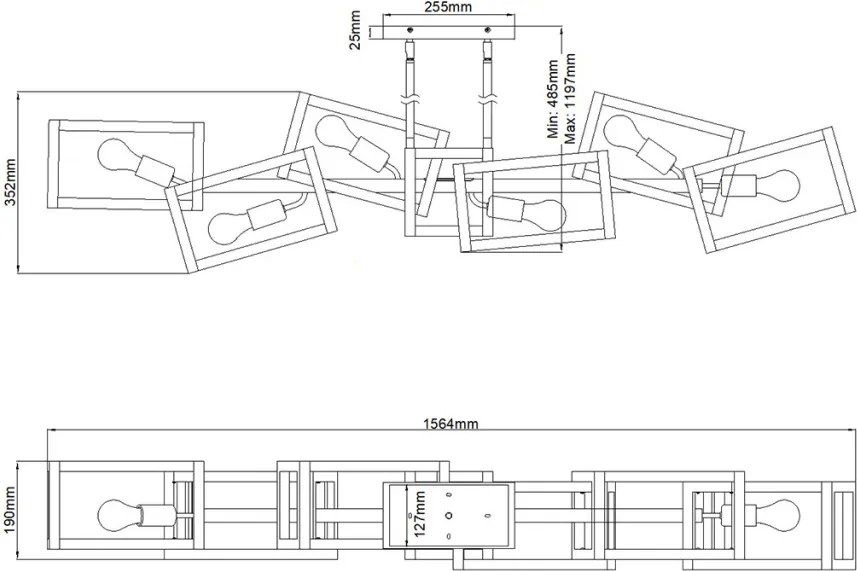 ELSTEAD QN-ENSEMBLE6-BB ENSEMBLE Modern Led Függesztett Lámpa Csiszolt Bronz E27 IP20