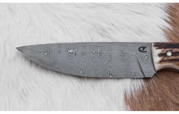 Damaszkuszi vadászkés 11 cm szarvas agancs