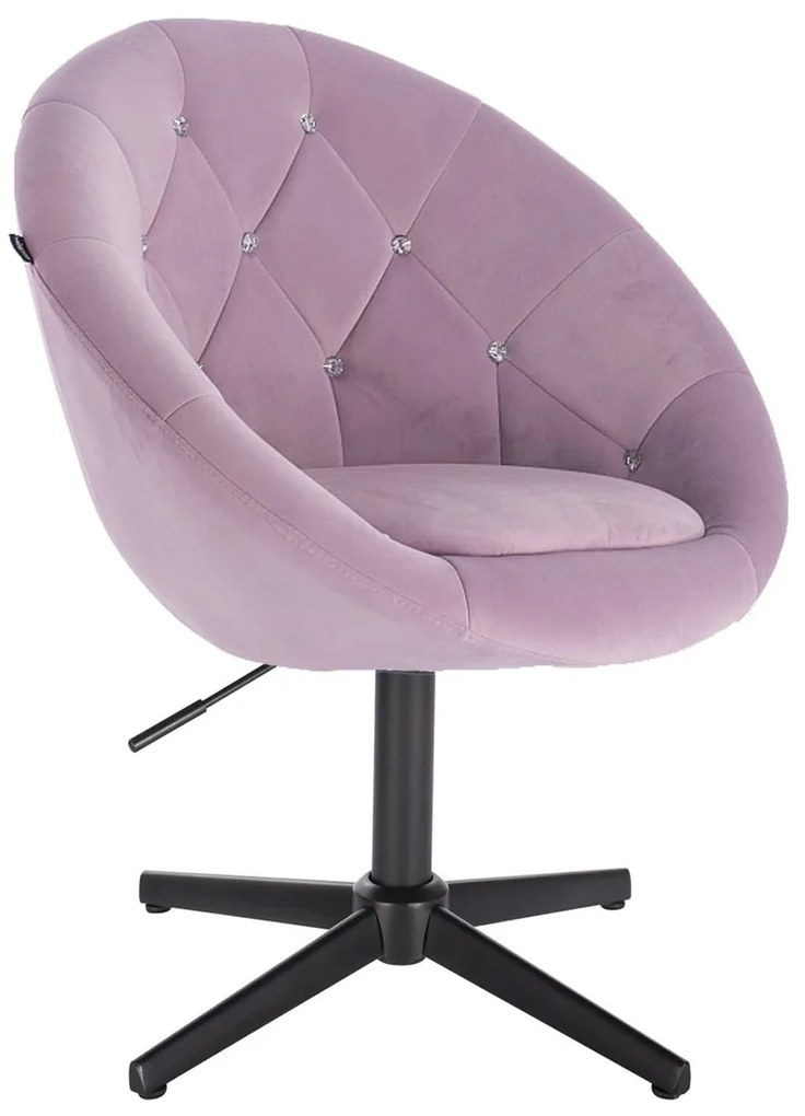 HR8516CCROSS Halványlila modern velúr szék fekete lábbal