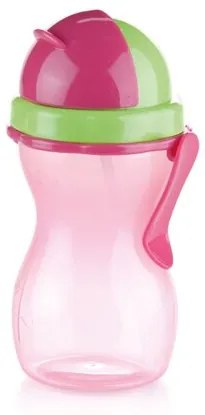 Tescoma BAMBINI 300 ml-es szívószálas  gyermek palack rózsaszín, 300ml