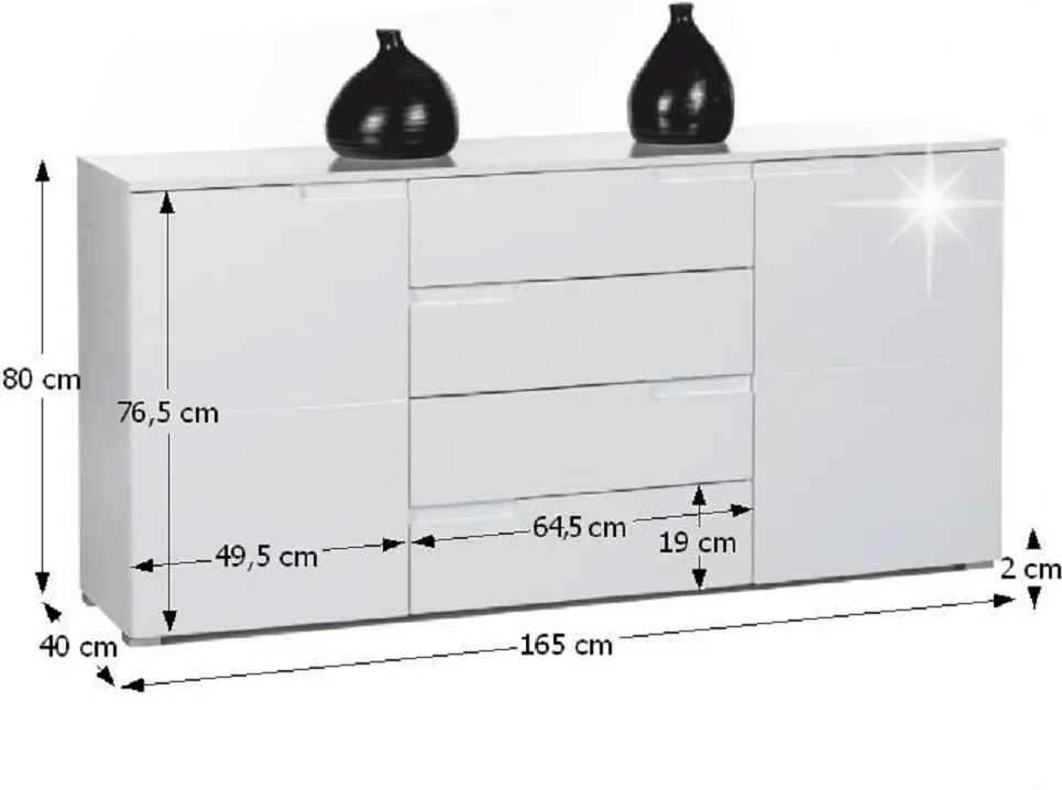 SPICE szekrény, fényes fehér