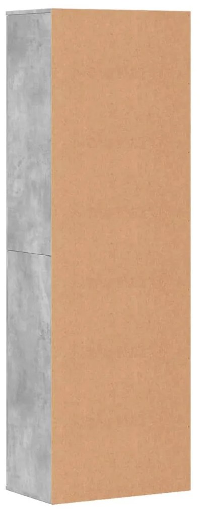 Betonszürke szerelt fa magasszekrény 60 x 35 x 180 cm