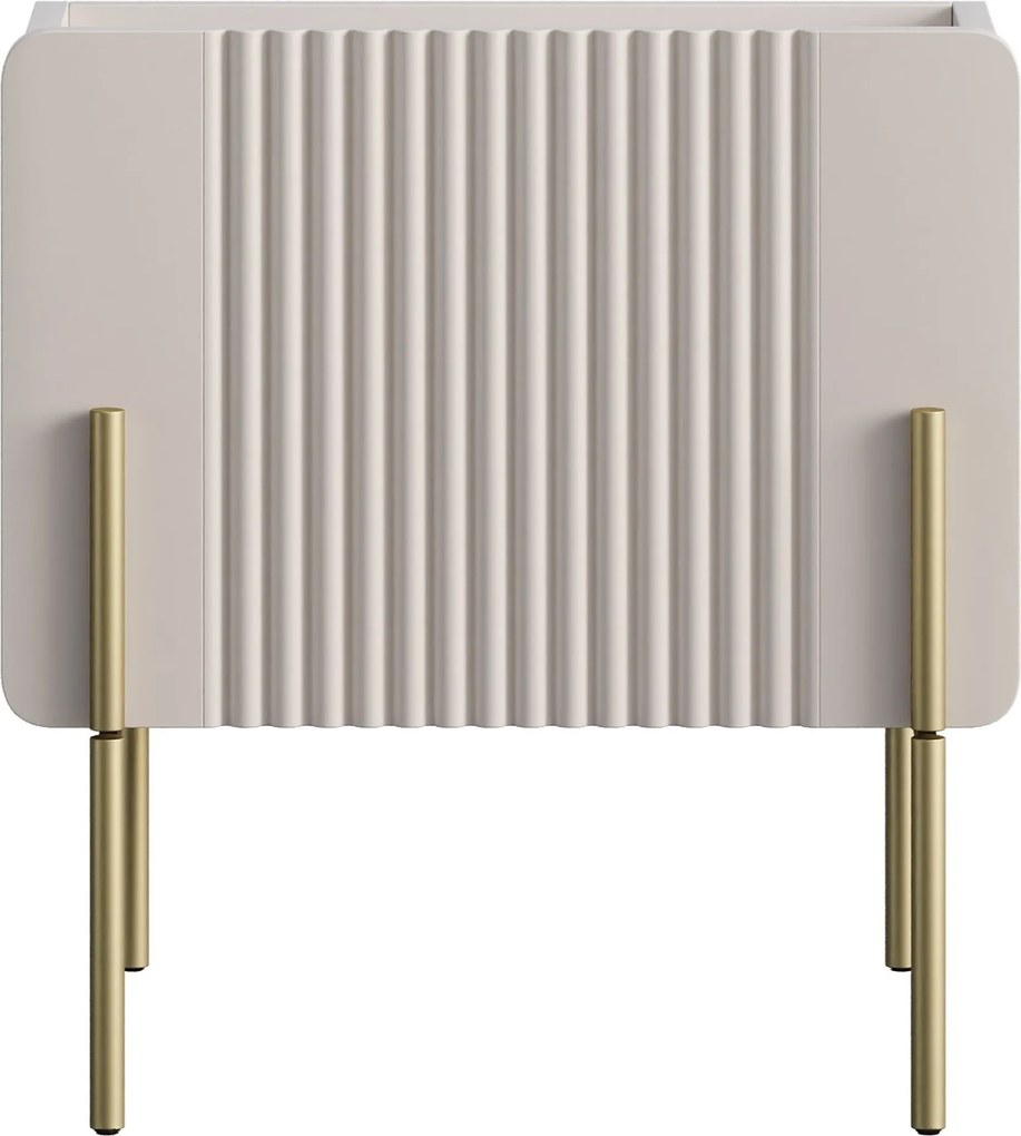 Malmi éjjeliszekrény 45 cm fiókkal - kasmír / arany lábak