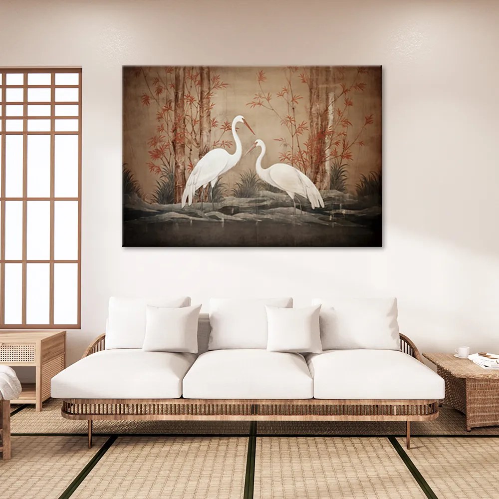 Gario Vászonkép Keleti madarak és fák Méret: 100 x 70 cm