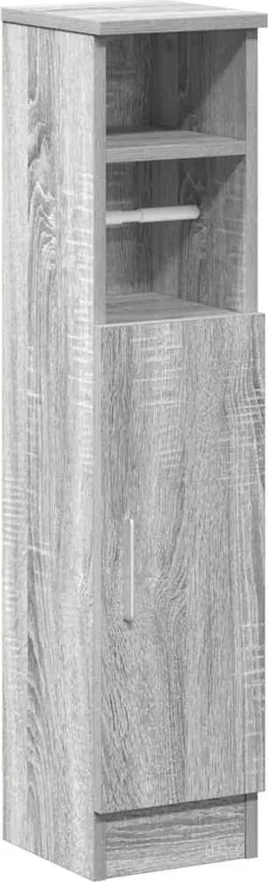 vidaXL szürke sonoma fürdőszobaszekrény tekercstartóval 20,5x22x90 cm