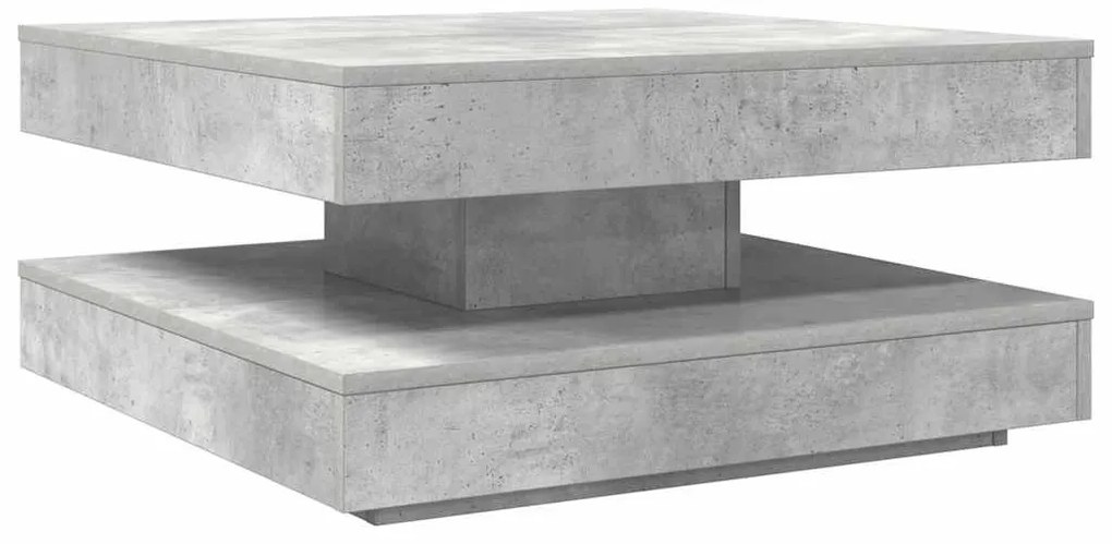 betonszürke dohányzóasztal 360 fokban forgatható 70x70x34,5 cm