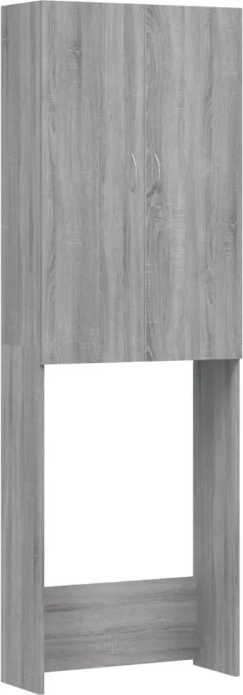 vidaXL szürke sonoma színű mosógépszekrény 64 x 25,5 x 190 cm