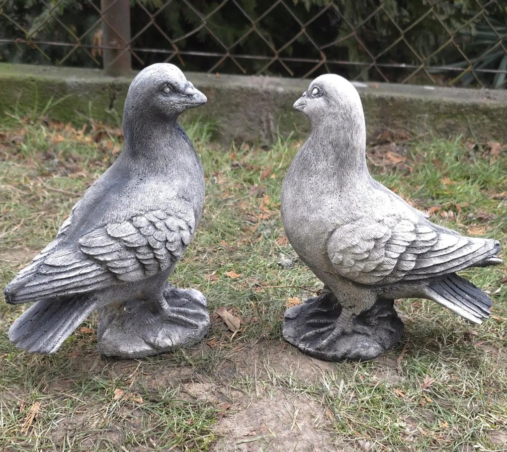 2 Db-os Beton Kerti Figura Szett Galamb időjárásálló