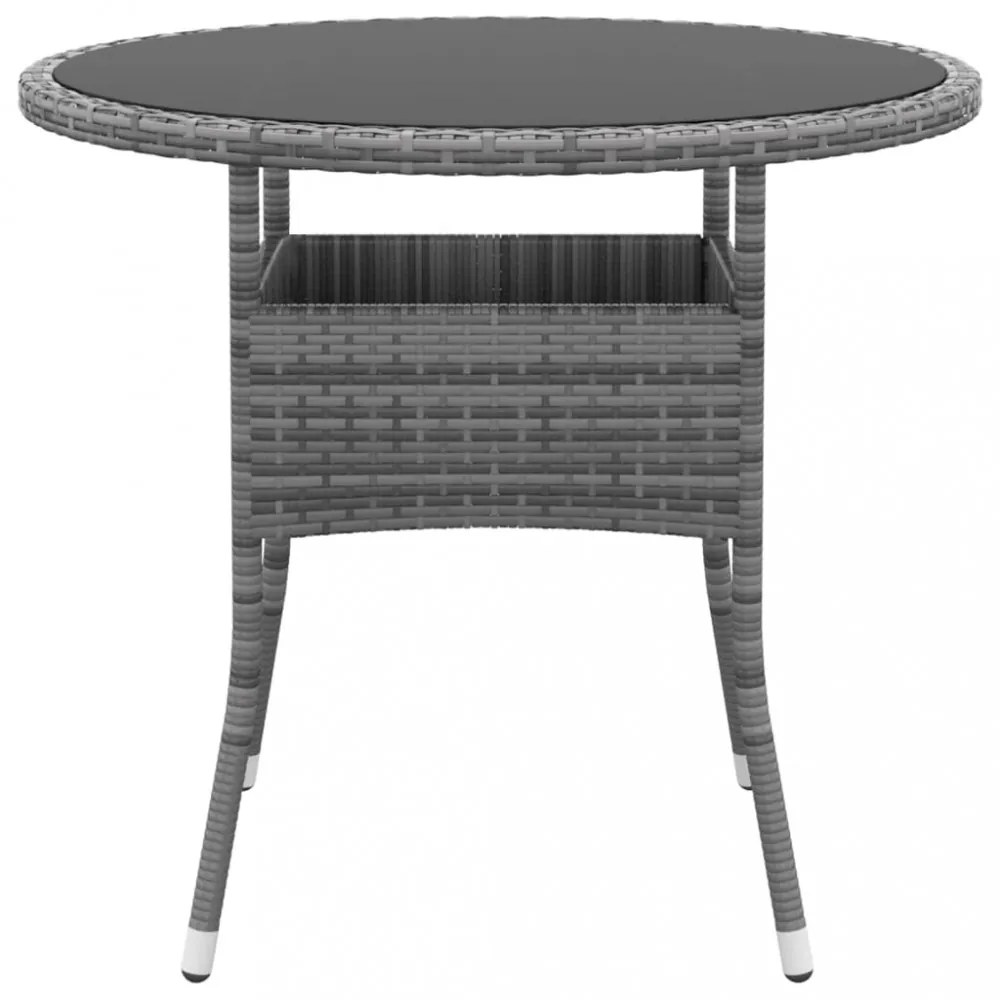 vidaXL 5 részes szürke polyrattan kerti étkezőgarnitúra