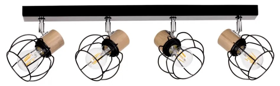 Spot-Light 26114404 - Mennyezeti spotlámpa PHIPHI 4xE27/60W/230V tölgy