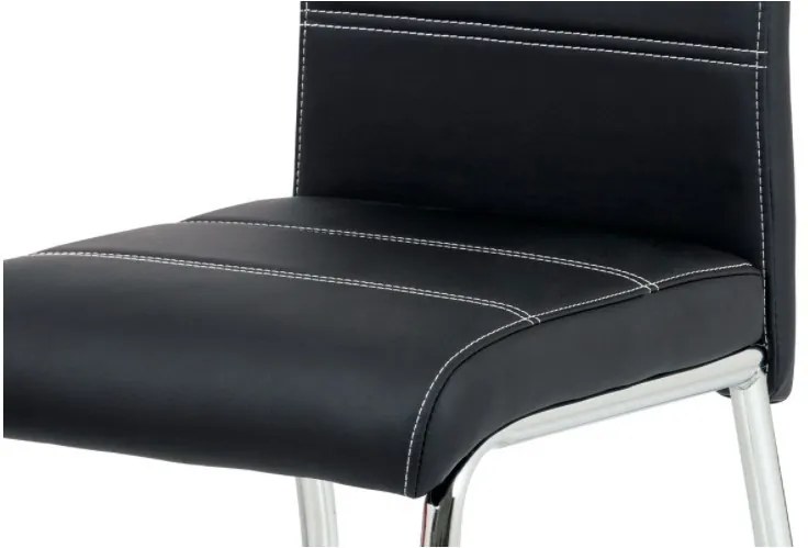 Scaun modern de sufragerie de culoare neagră Hc-484