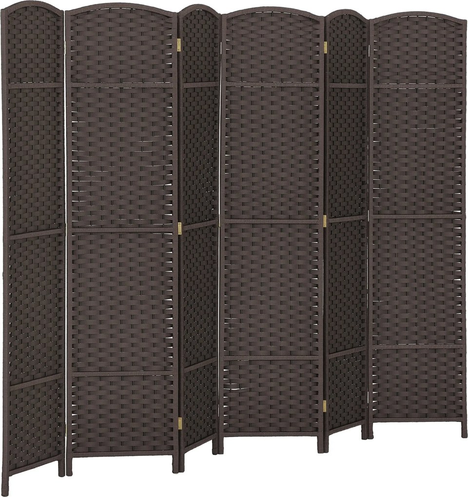 HOMCOM 6-panel 240x170 cm-es Terelő Képernyő Összecsukható Magánélet Védő a Nappaliba, Hálószobába, Irodába - Barna | Aosom