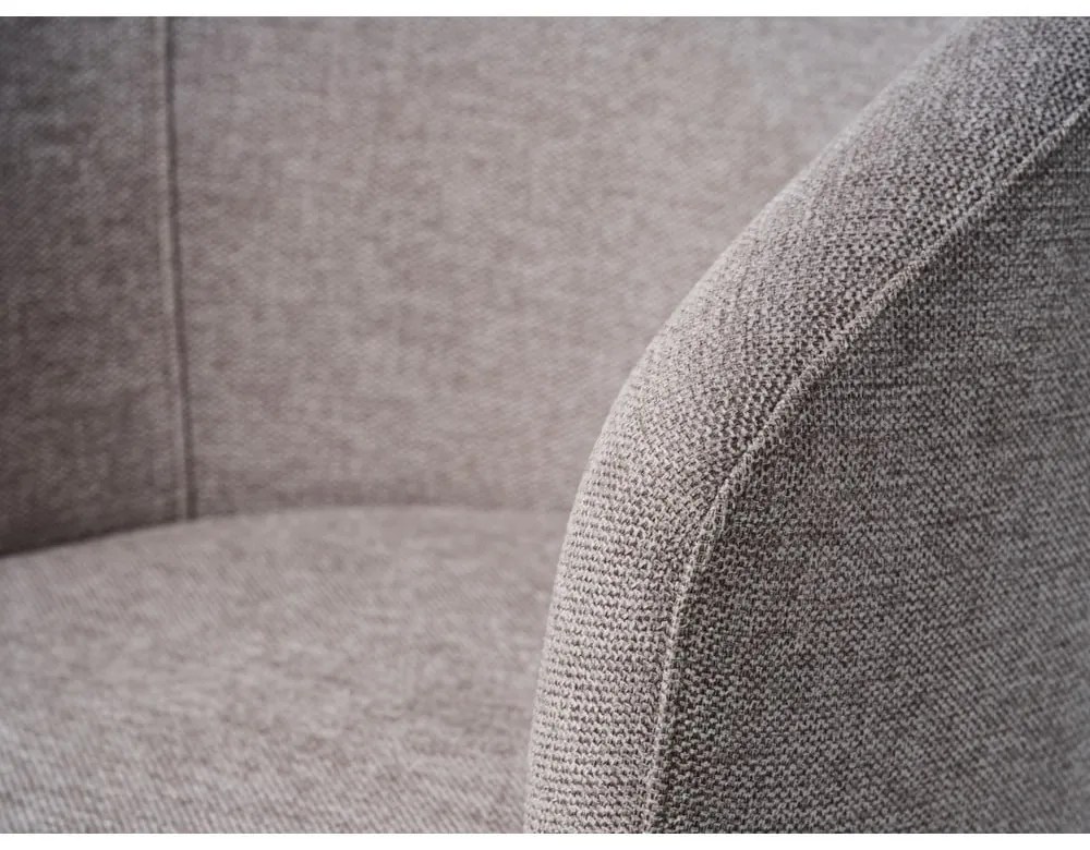 Világosszürke kárpitozott karfás étkezőfotel Easton – Unique Furniture