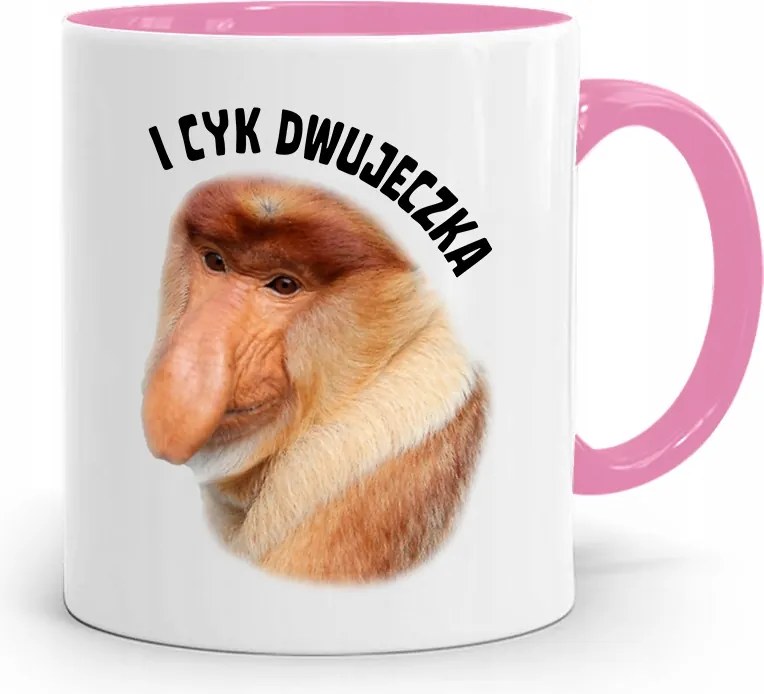 Bögre Rózsaszín Hordozó Janusz És Cicka Kettős Ajándék fényképes nyomattal