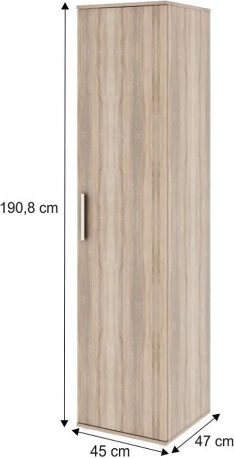 Polcos szekrény, DTD laminált, sonoma tölgyfa, DUNAJ 3