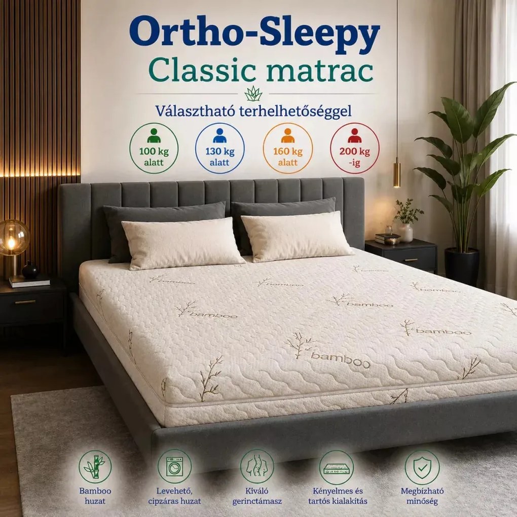 Ortho-Sleepy Light Luxus Plusz 22 cm magas matrac 6 cm memory Bamboo huzattal