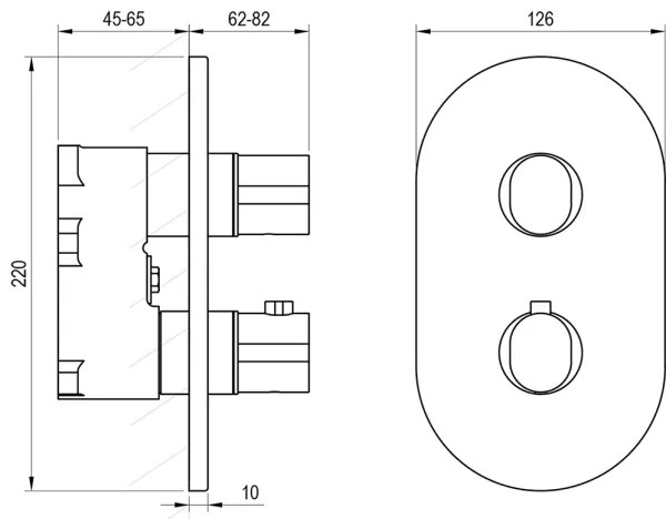 Ravak X070455 - Termosztátos zuhanycsaptelep rejtett beépítéshez CHROME fényes króm