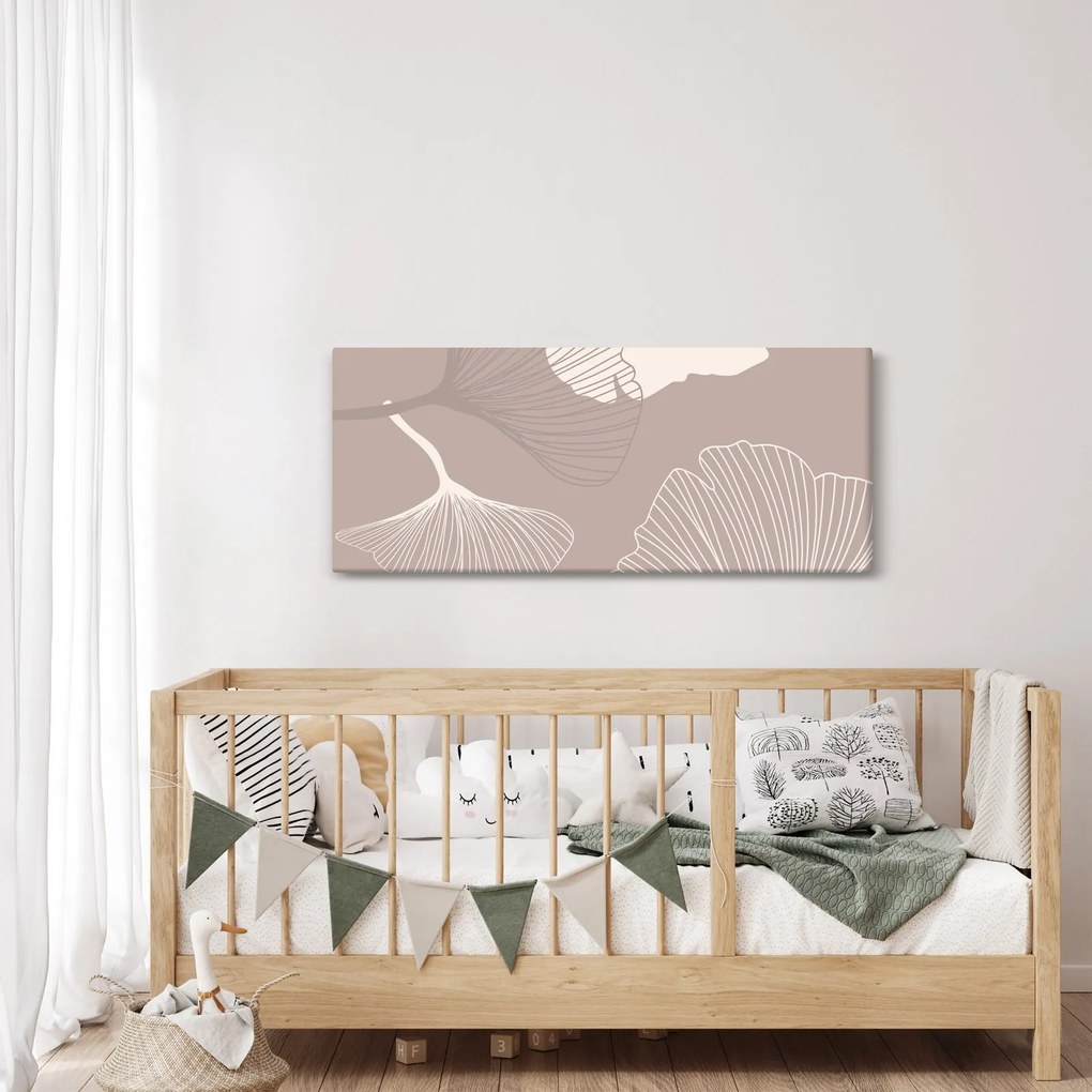 Kép - Bézs színű levelek N⁰1 (120x50 cm)
