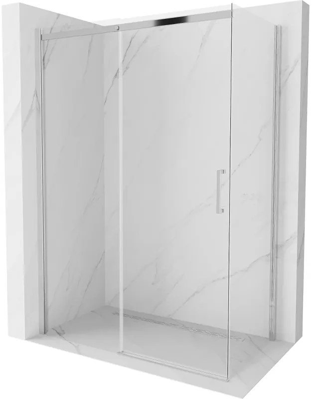 Mexen Omega zuhanykabin 160x90cm, 8mm üveg, króm profil-átlátszó üveg, 825-160-090-01-00