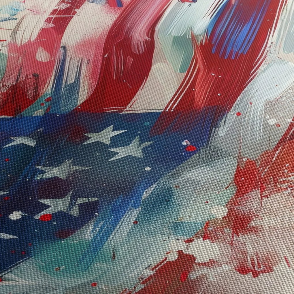 Kép - Az USA zászlaja (órával) (90x30 cm)