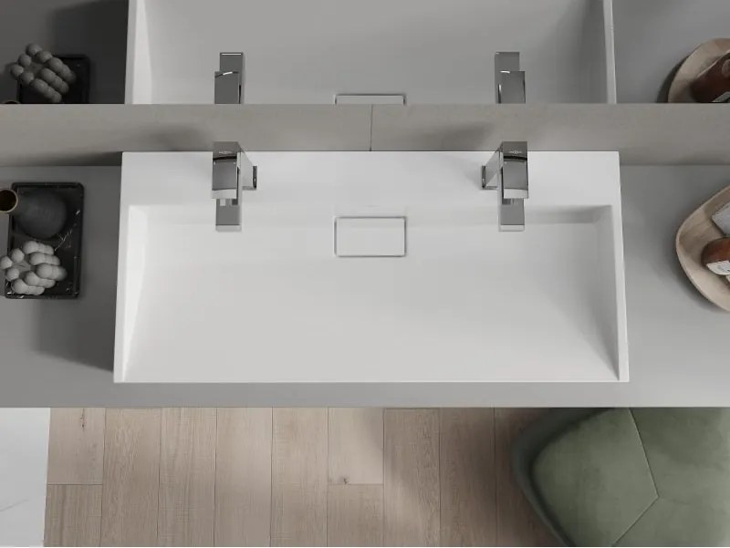 Mexen Ava asztali mosdó üvegből 2/O 100 x 46 cm, fehér - 23011002