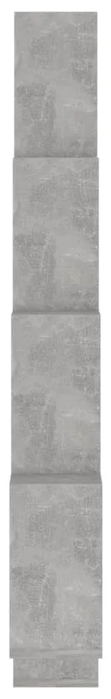 betonszürke szerelt fa négyszögű fali polc 90 x 15 x 119 cm