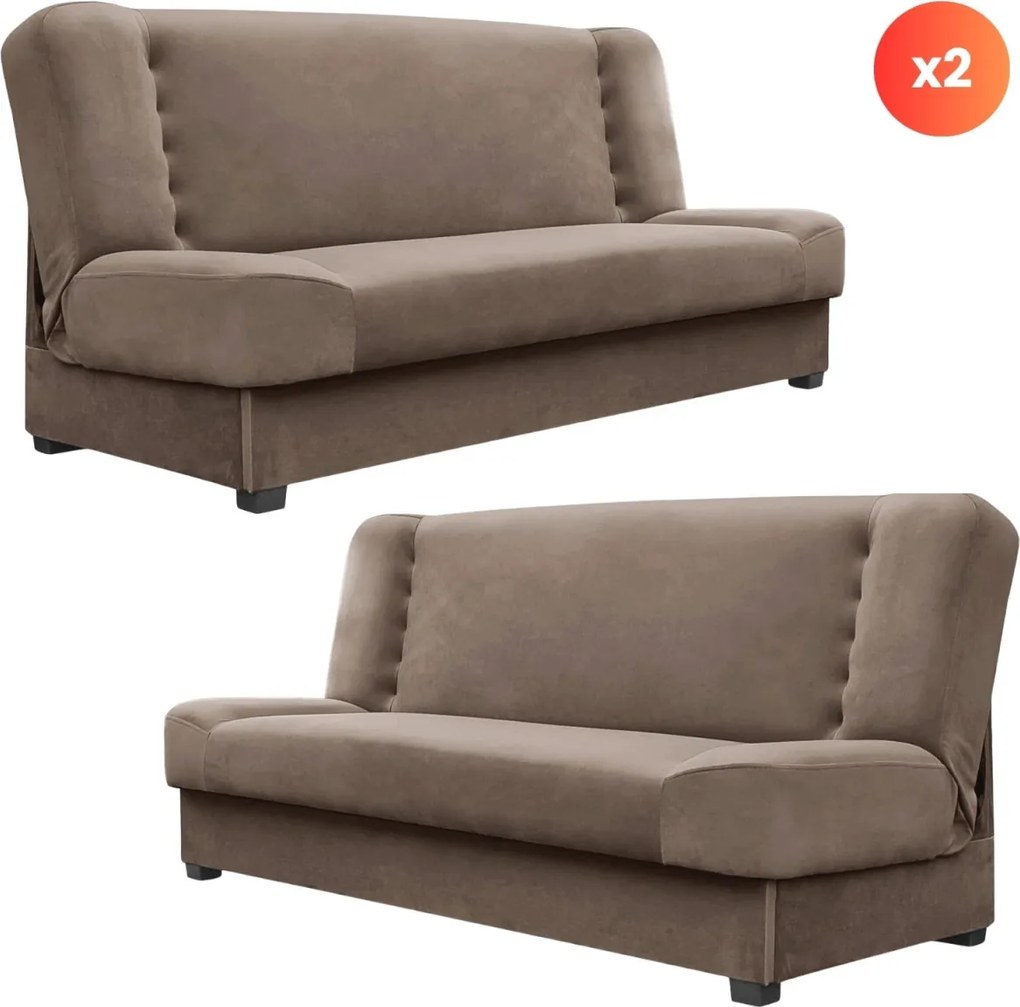 2 db-os szett, ágyazható kanapé bézs színben PIANO