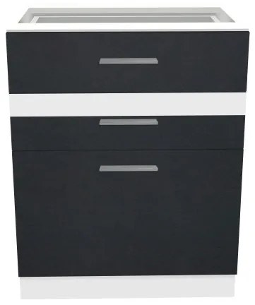 Salandra háromfiókos alsó konyhaszekrény IC 60 Antracit N