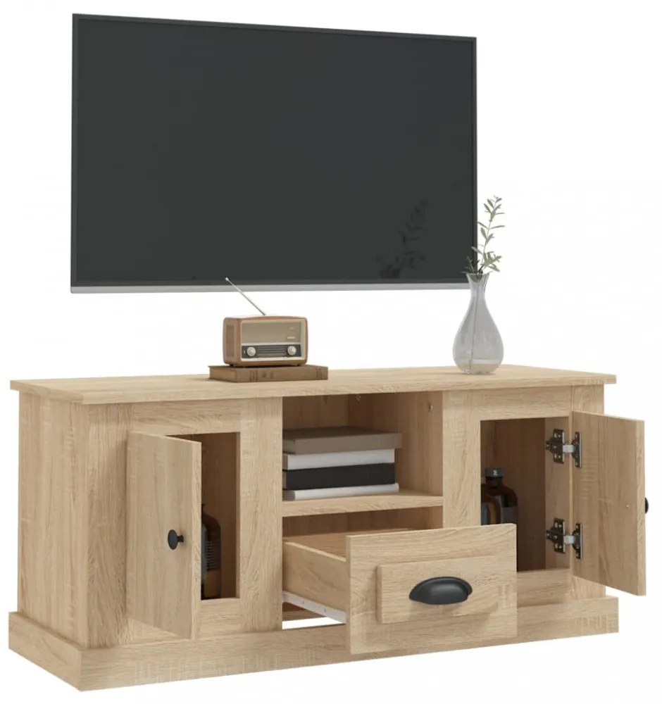 sonoma tölgy színű szerelt fa fali TV-szekrény 100x35,5x45 cm