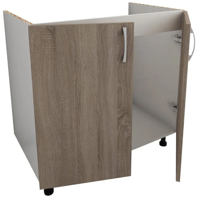 Benita 2 ajtós Alsó konyhaszekrény Sonoma Tölgy-Fehér 80x50x80 cm