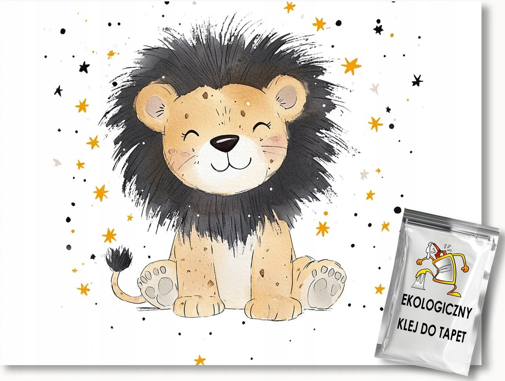 Fotótapéta Flizelina Rajz Állat Oroszlán Csillag Mosoly 350x250 ragasztó