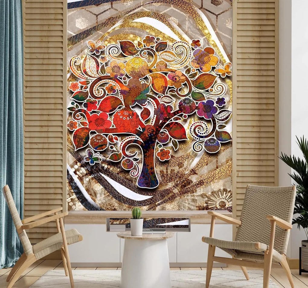 Gario Fotótapéta Színes fa, zen Anyag: Vlies, Méret: 150 x 210 cm