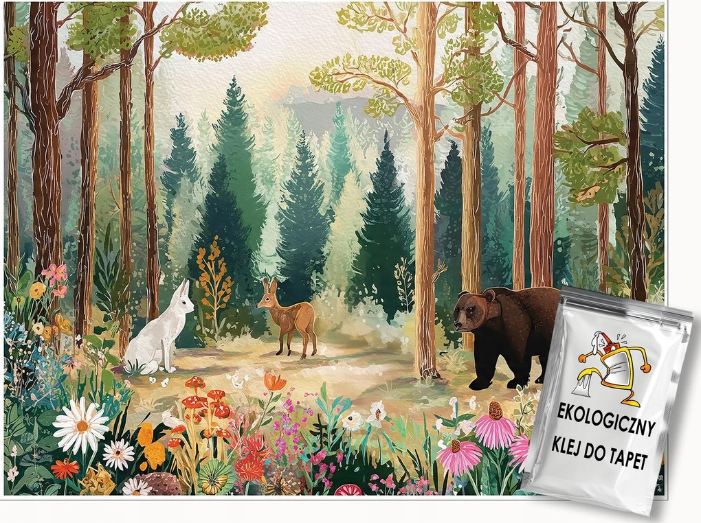 Fotótapéta Gyerekeknek Erdő Fák Tapéta Gyerekszoba 350x250