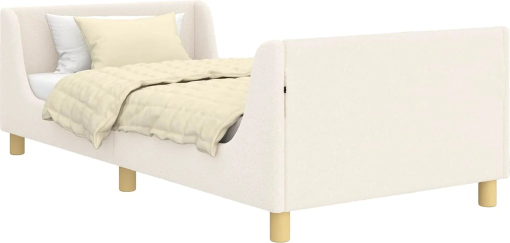 vidaXL Gyerekágy kerettel fejtámlával Krém 80 x 200 cm Juh Gyapjú