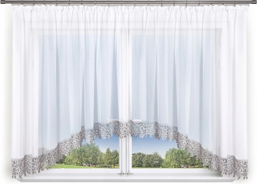 Függöny 400x140,íves,market,gipsz 15cm-szürke