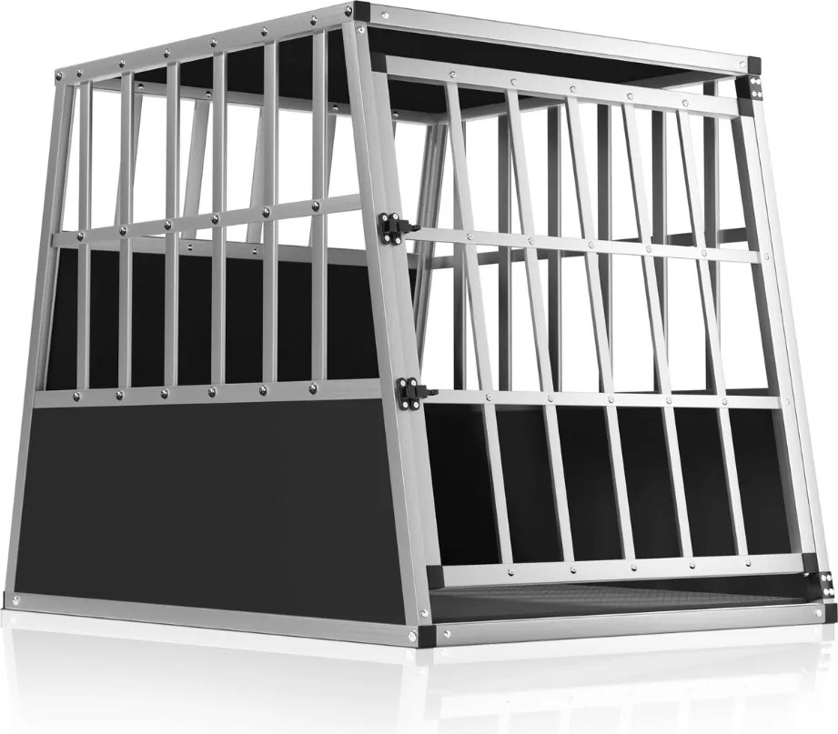 BRUNO kutyaszállító box, 66x90x72cm, ezüst/fekete Jurhan