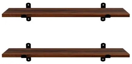 SHELFY 2 darabos fali polc szett, barna/fekete