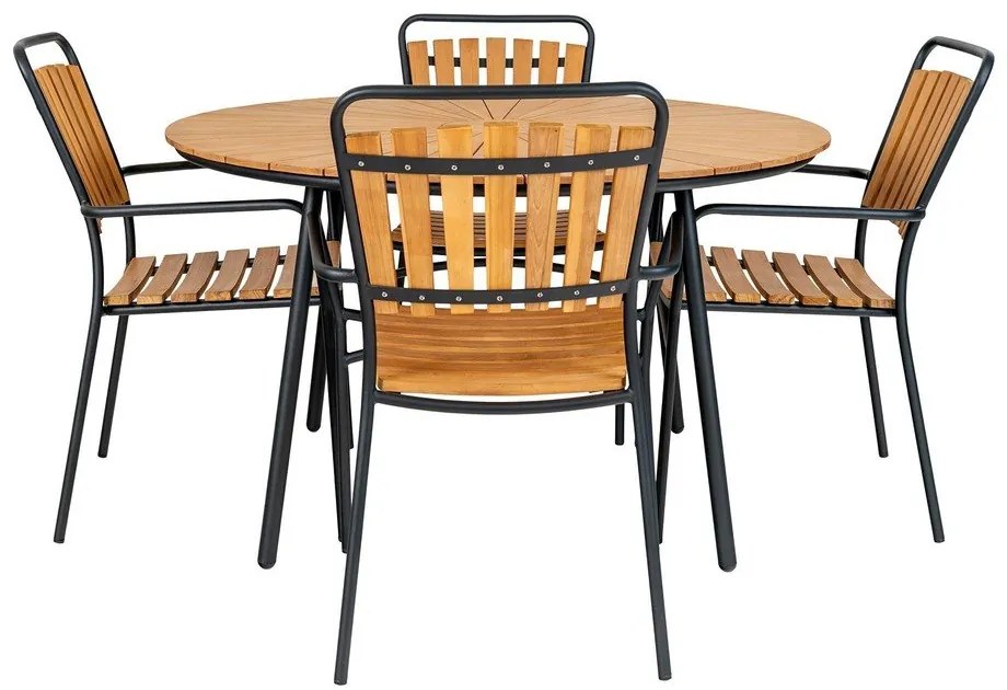 Teakfa kerek kerti étkezőasztal ø 130 cm Cleveland – House Nordic