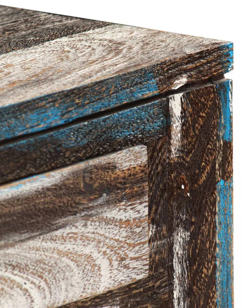 Vintage stílusú tömör fa tálalóasztal 118 x 30 x 80 cm