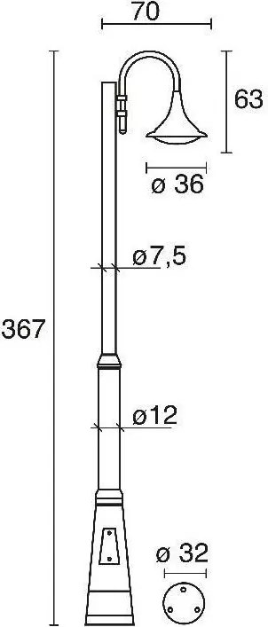 NOVOLUX 672D-L0234B-04 PANA Kandeláber Antracit, Fehér LED IP65