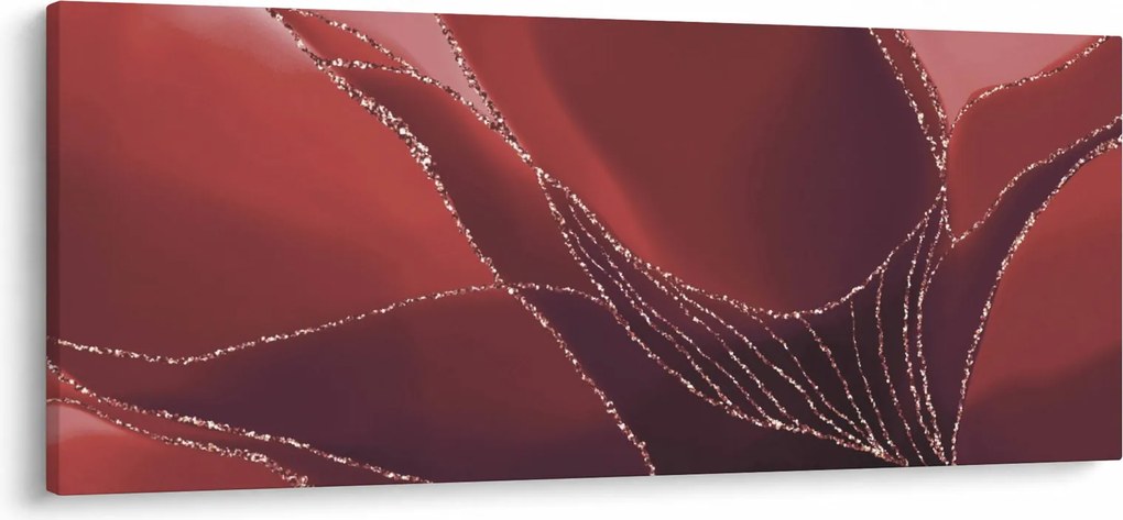 Kép - Piros absztrakt virág N⁰2 (120x50 cm)